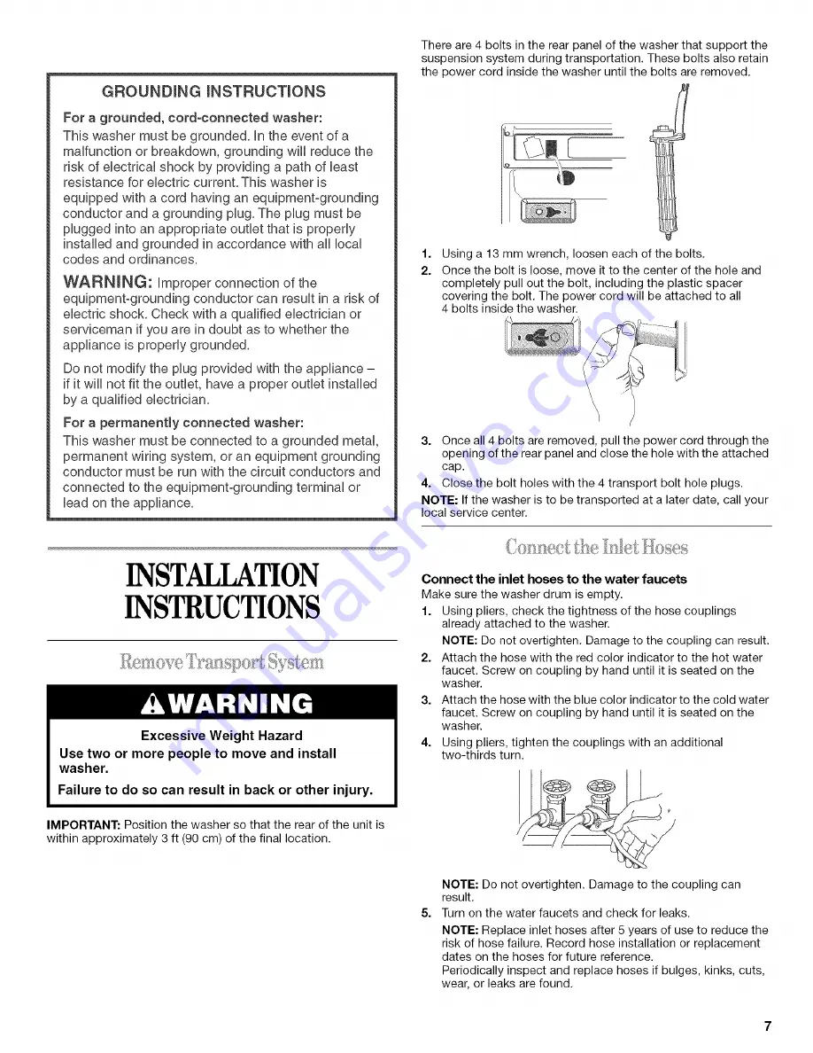 Whirlpool 8182192 Скачать руководство пользователя страница 7