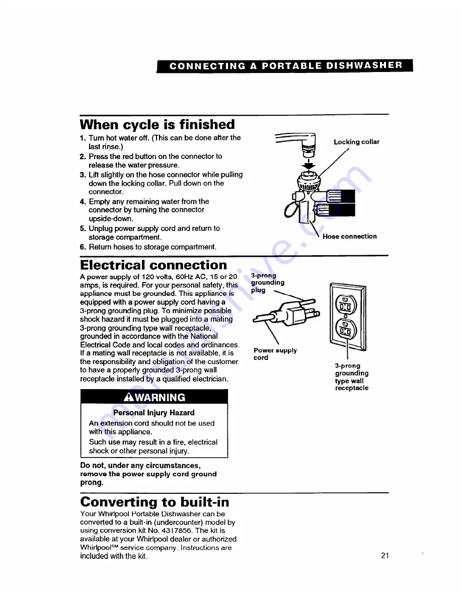 Whirlpool 8700 Series Use And Care Manual Download Page 21