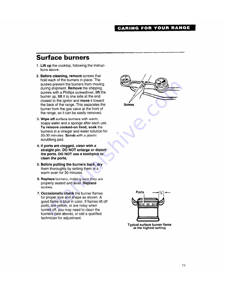 Whirlpool 8SF302PSY Use And Care Manual Download Page 19