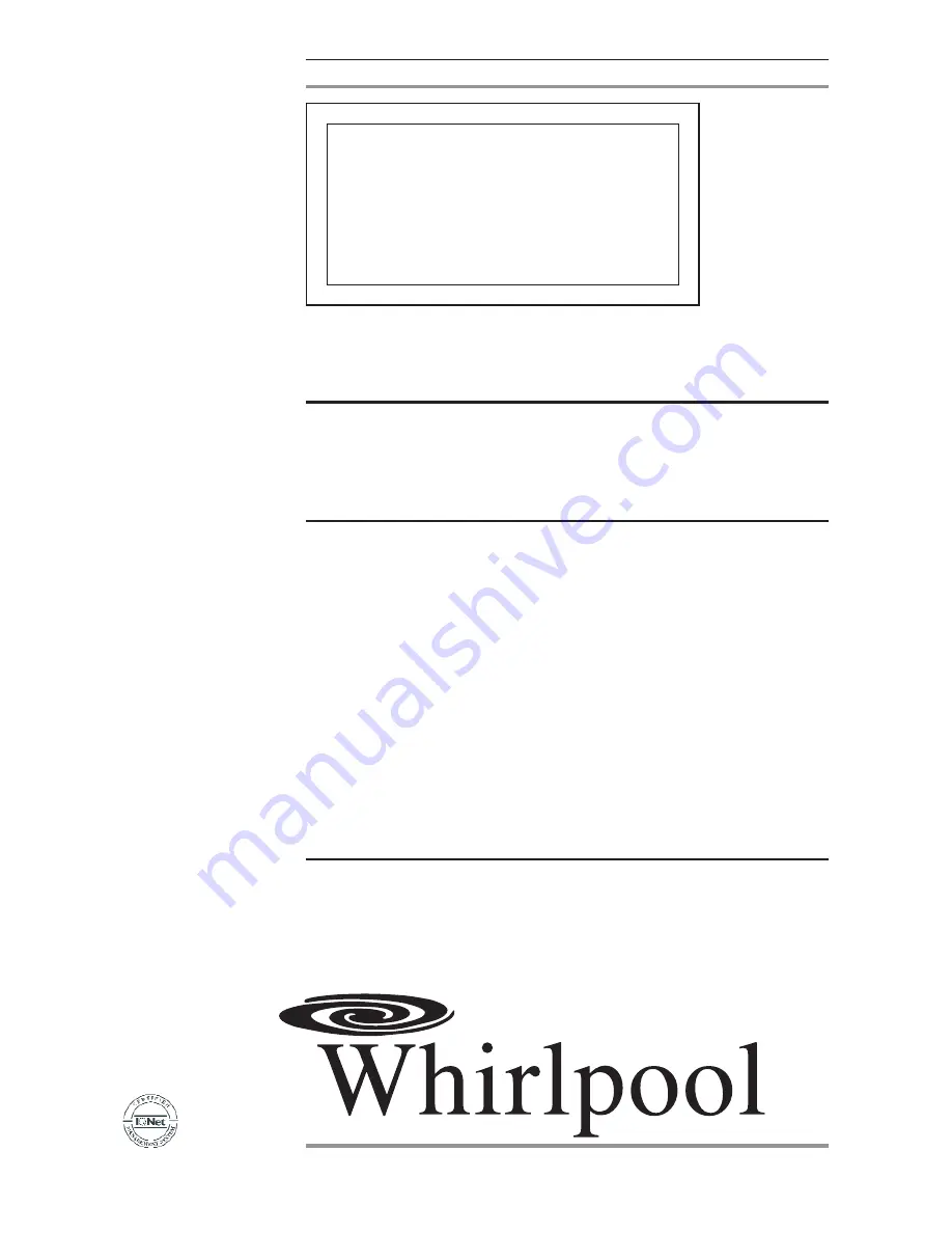 Whirlpool AGB 356/WP Instructions For Installation, Use And Maintenance Manual Download Page 1