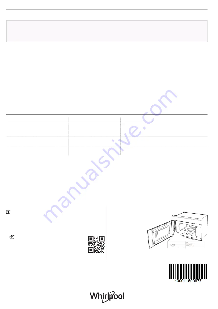 Whirlpool AMW 4920/IX Daily Reference Manual Download Page 4