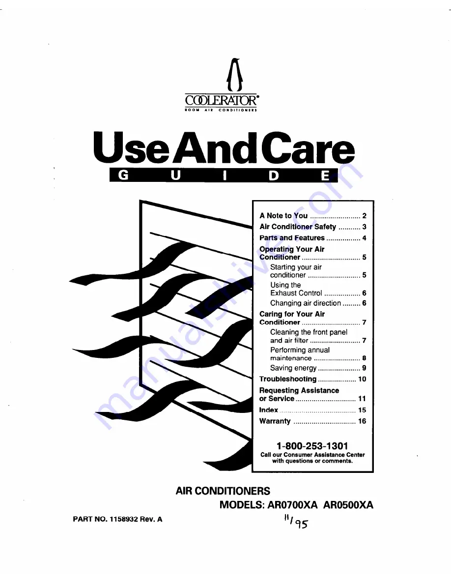 Whirlpool AR0500XA Use And Care Manual Download Page 1