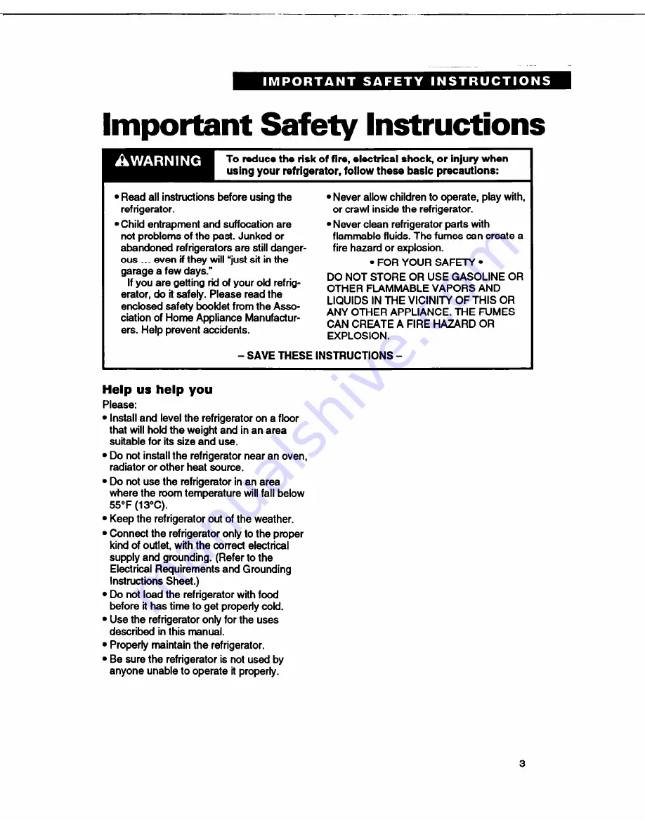 Whirlpool B2lDK Use And Care Manual Download Page 3