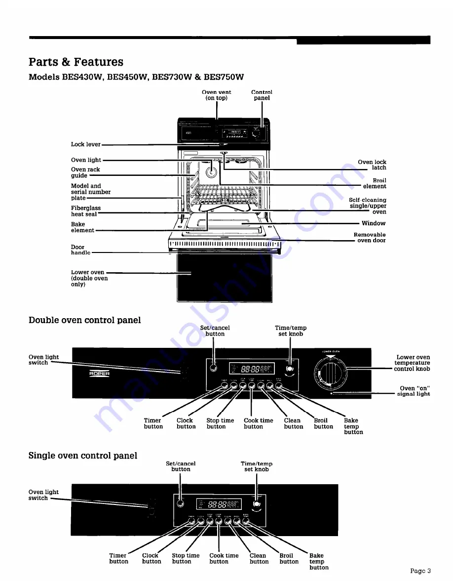 Whirlpool BES430W Скачать руководство пользователя страница 3