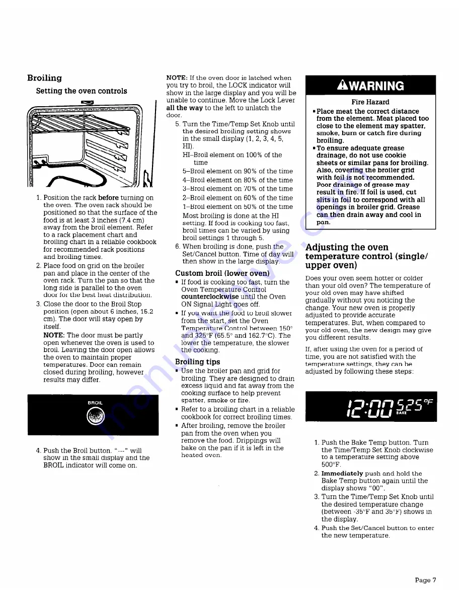 Whirlpool BES430W Use And Care Manual Download Page 7