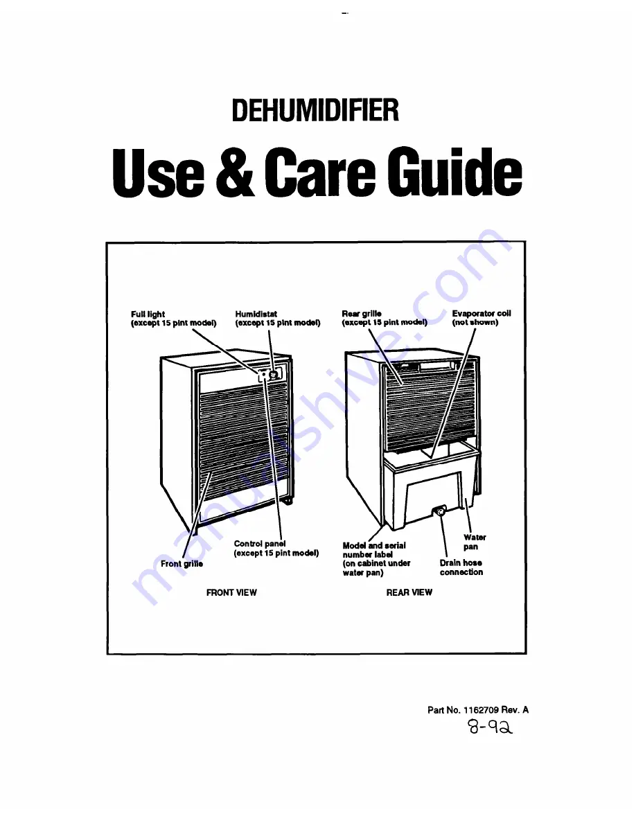 Whirlpool BHDH2500AS0 Use & Care Manual Download Page 1