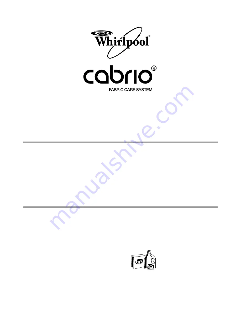 Whirlpool Cabrio 6AWTW5550X Use And Care Manual Download Page 1