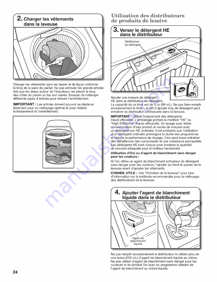 Whirlpool Cabrio WTW5500XL0 Use And Care Manual Download Page 24