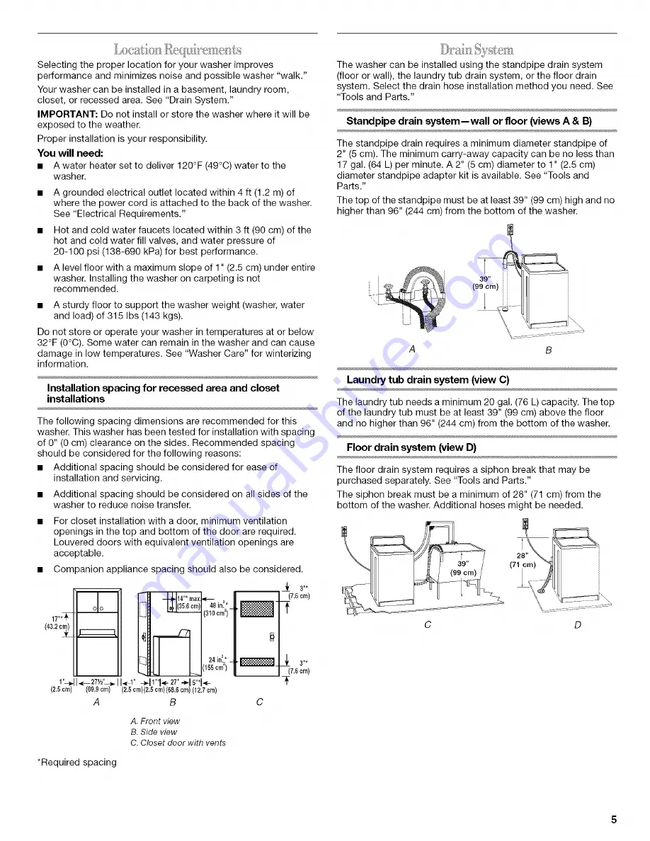 Whirlpool CABRIO WTW6200SW0 Скачать руководство пользователя страница 5