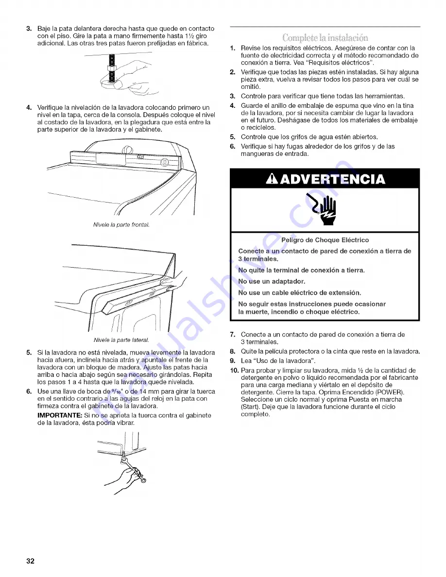 Whirlpool Cabrio WTW6200SW2 Use & Care Manual Download Page 32