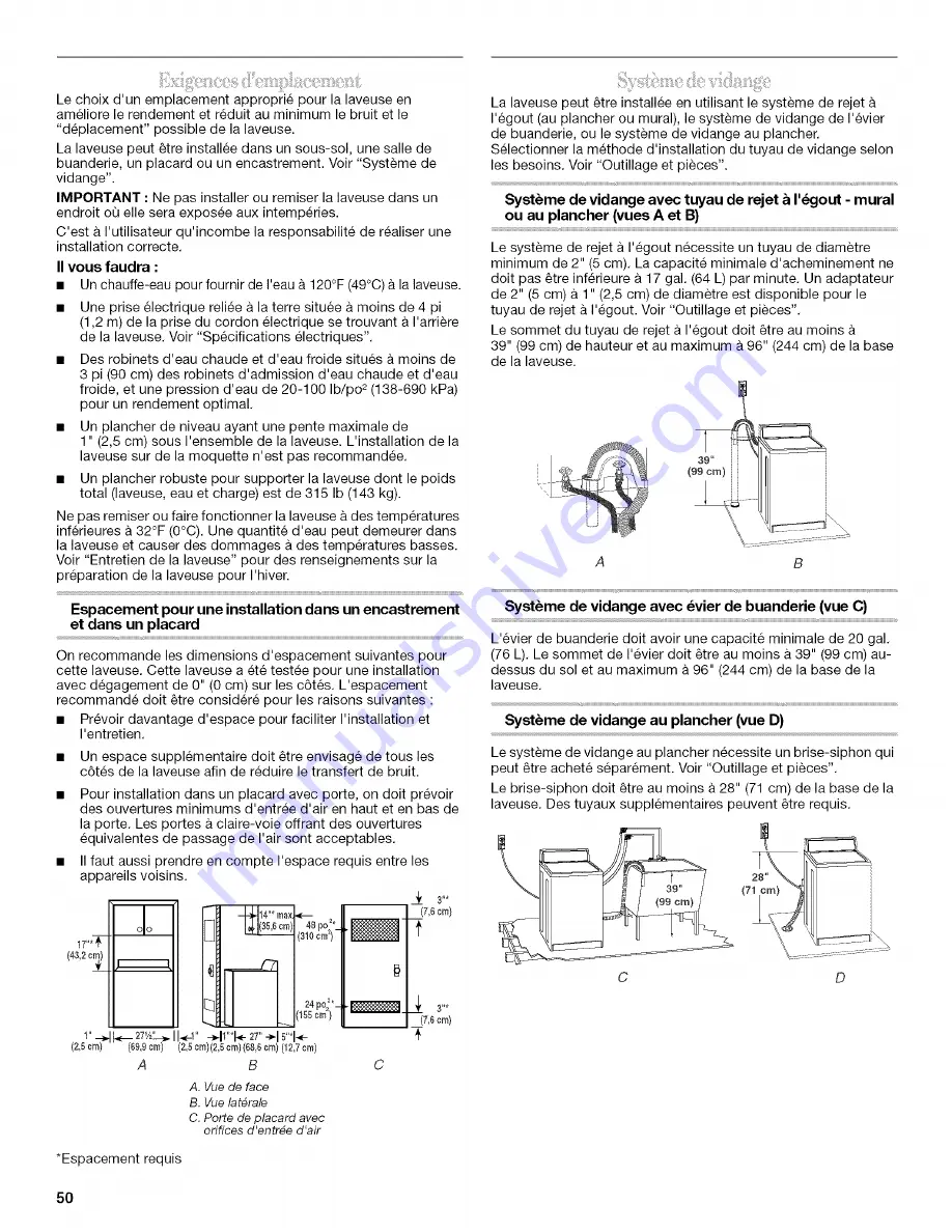 Whirlpool Cabrio WTW6200SW2 Use & Care Manual Download Page 50