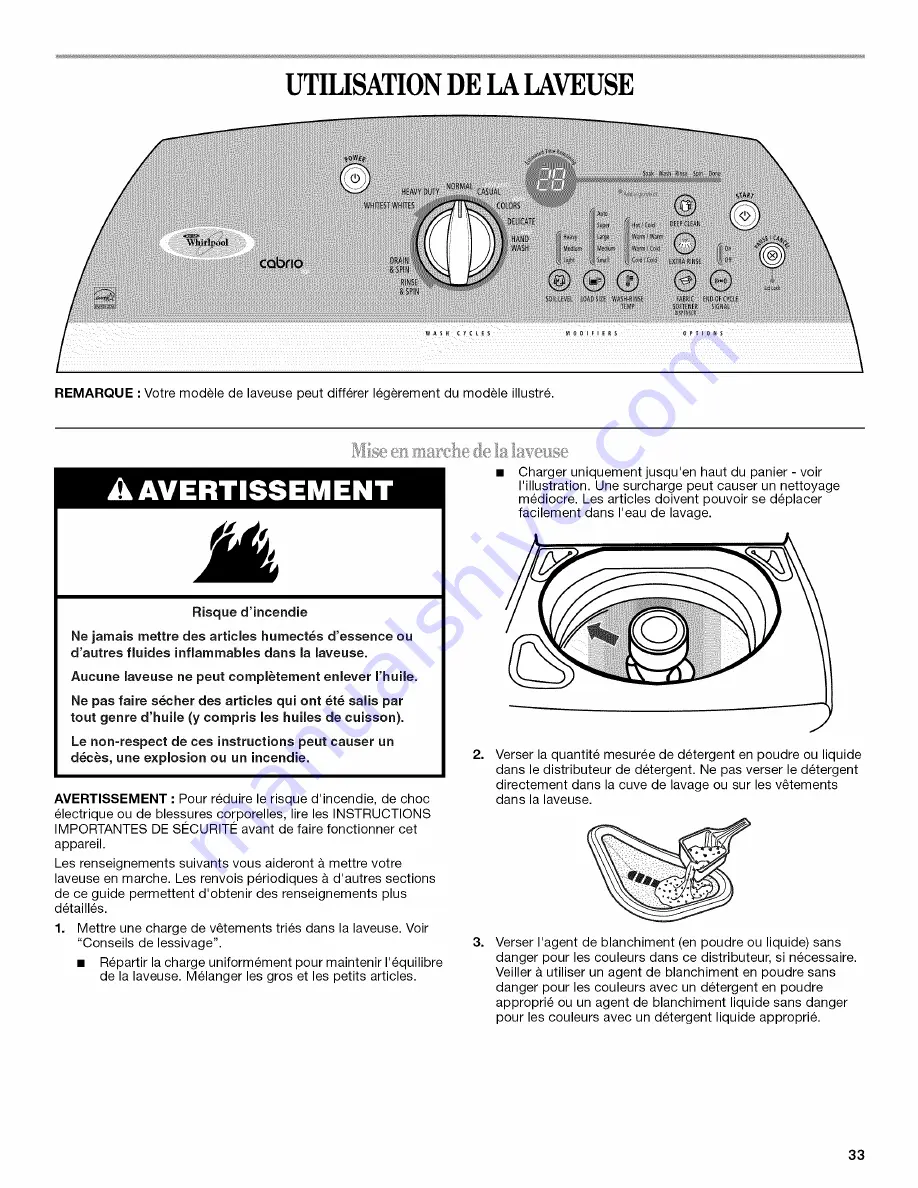 Whirlpool Cabrio WTW6200VW0 Скачать руководство пользователя страница 33