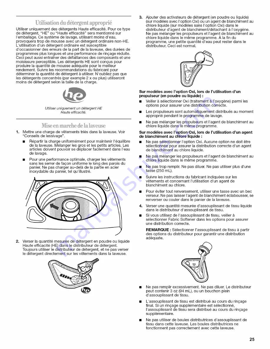 Whirlpool CABRIO WTW6300WW0 Use & Care Manual Download Page 25