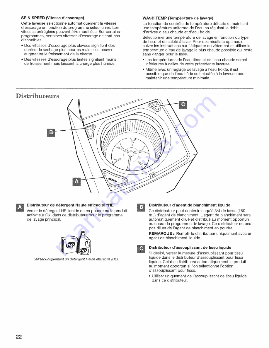 Whirlpool Cabrio WTW8200YW0 Use And Care Manual Download Page 62