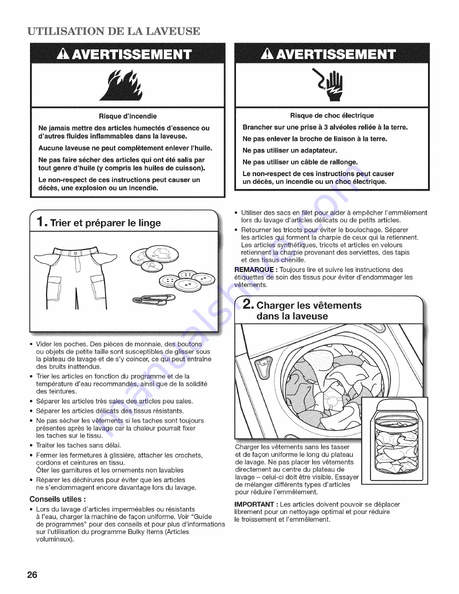 Whirlpool Cabrio WTW8200YW0 Use And Care Manual Download Page 66