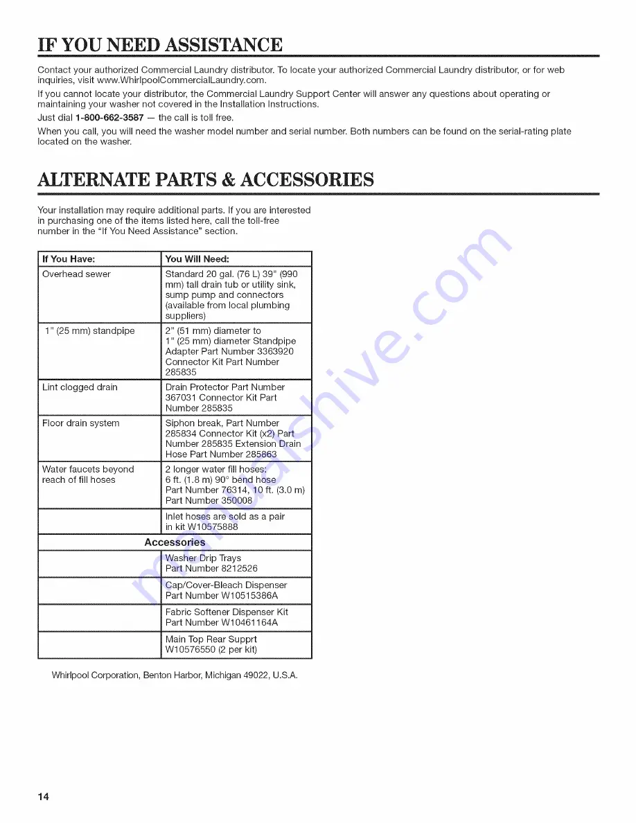 Whirlpool CAE2763CQ0 Скачать руководство пользователя страница 14