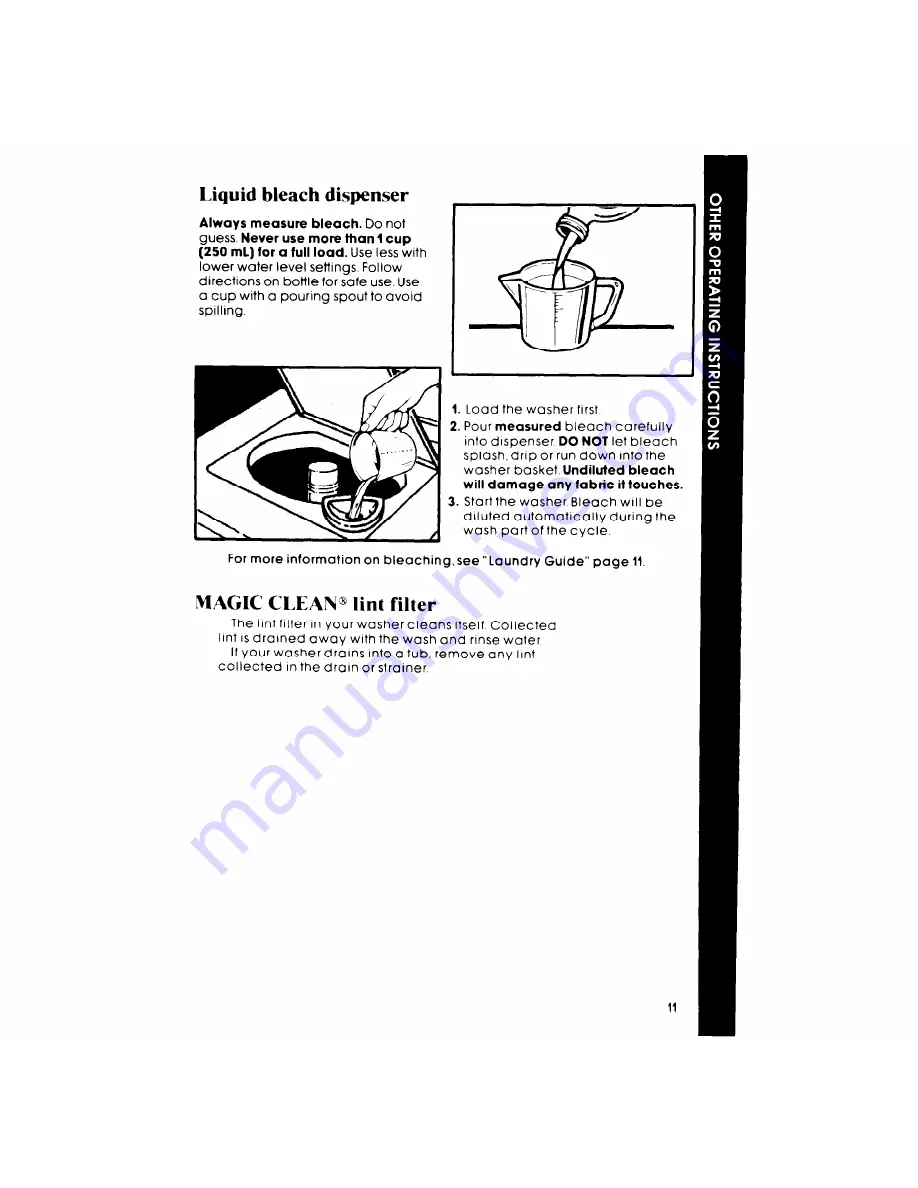 Whirlpool Design 2000 LA5700XP Use & Care Manual Download Page 11