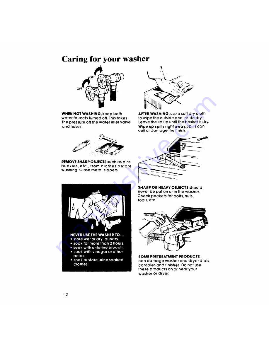 Whirlpool Design 2000 LA5700XP Use & Care Manual Download Page 12