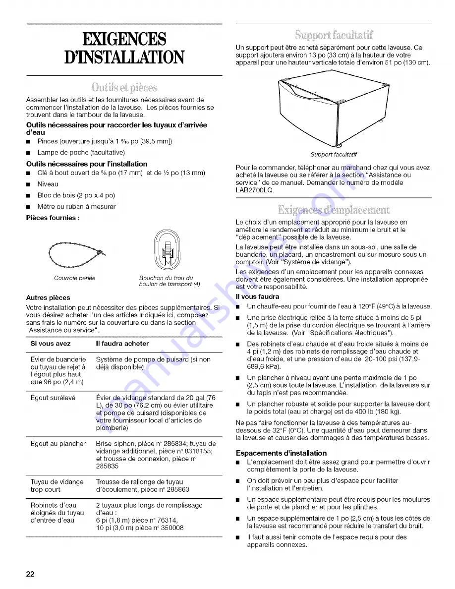 Whirlpool Duet GHW9100LW1 Скачать руководство пользователя страница 22