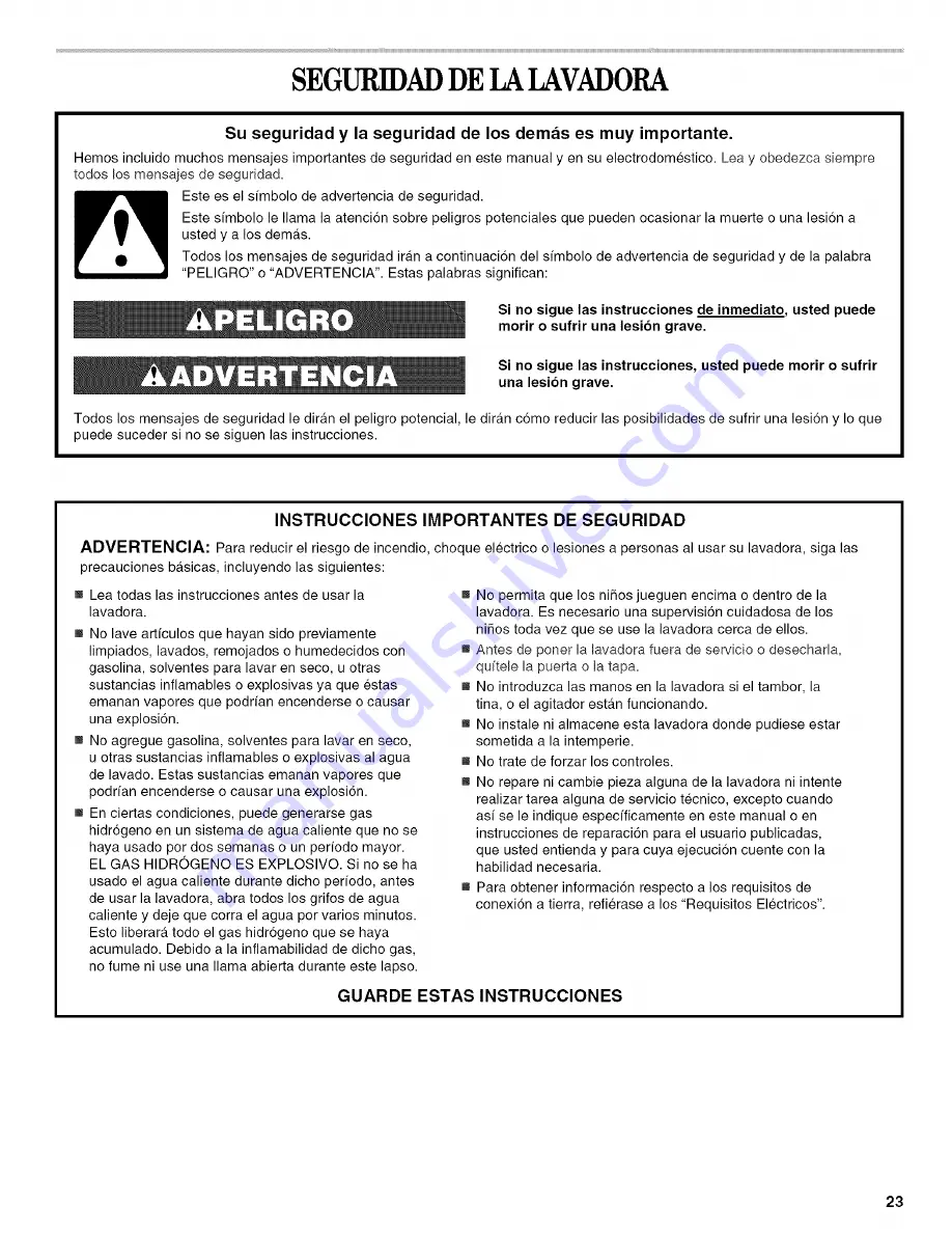 Whirlpool Duet GHW9150PW0 Use & Care Manual Download Page 23