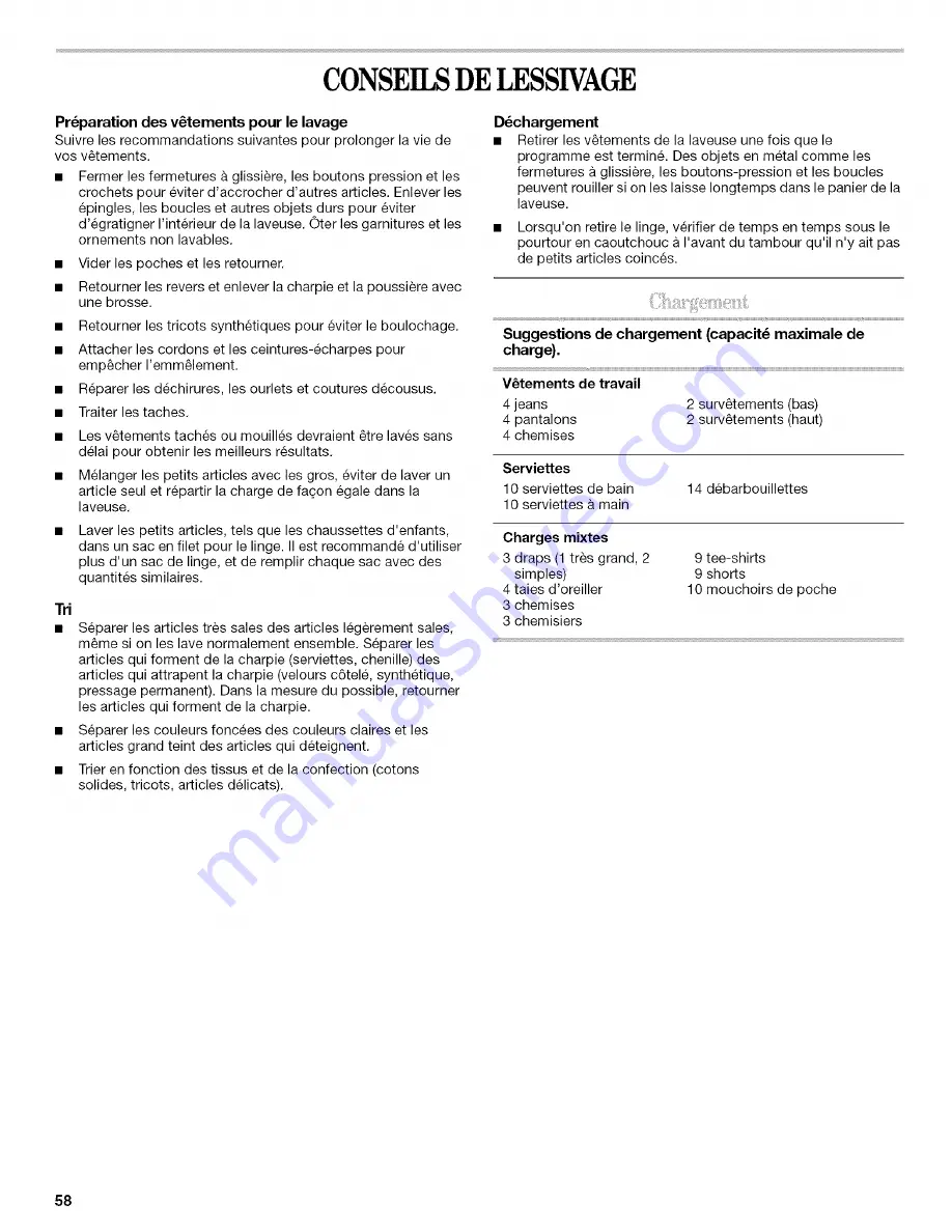 Whirlpool Duet GHW9150PW0 Use & Care Manual Download Page 58