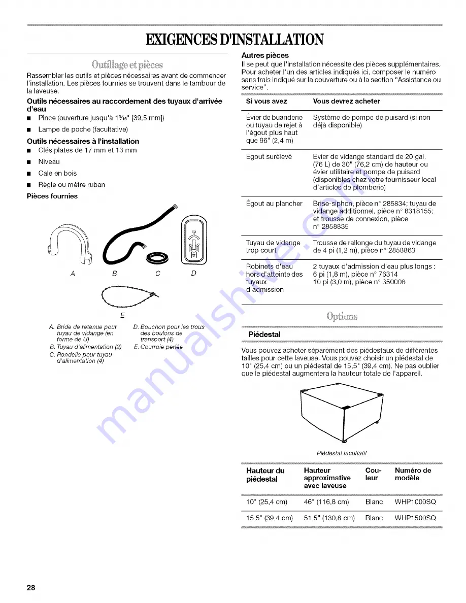 Whirlpool Duet sport WFW8300SW00 Скачать руководство пользователя страница 28