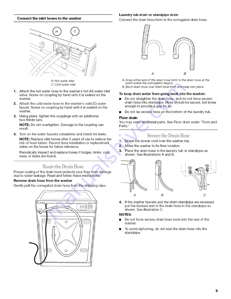 Whirlpool duet sport WFW8300SW01 Скачать руководство пользователя страница 9