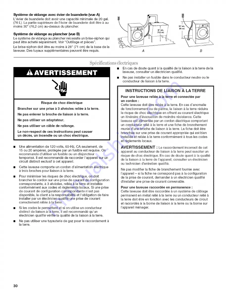 Whirlpool duet sport WFW8300SW01 Скачать руководство пользователя страница 30