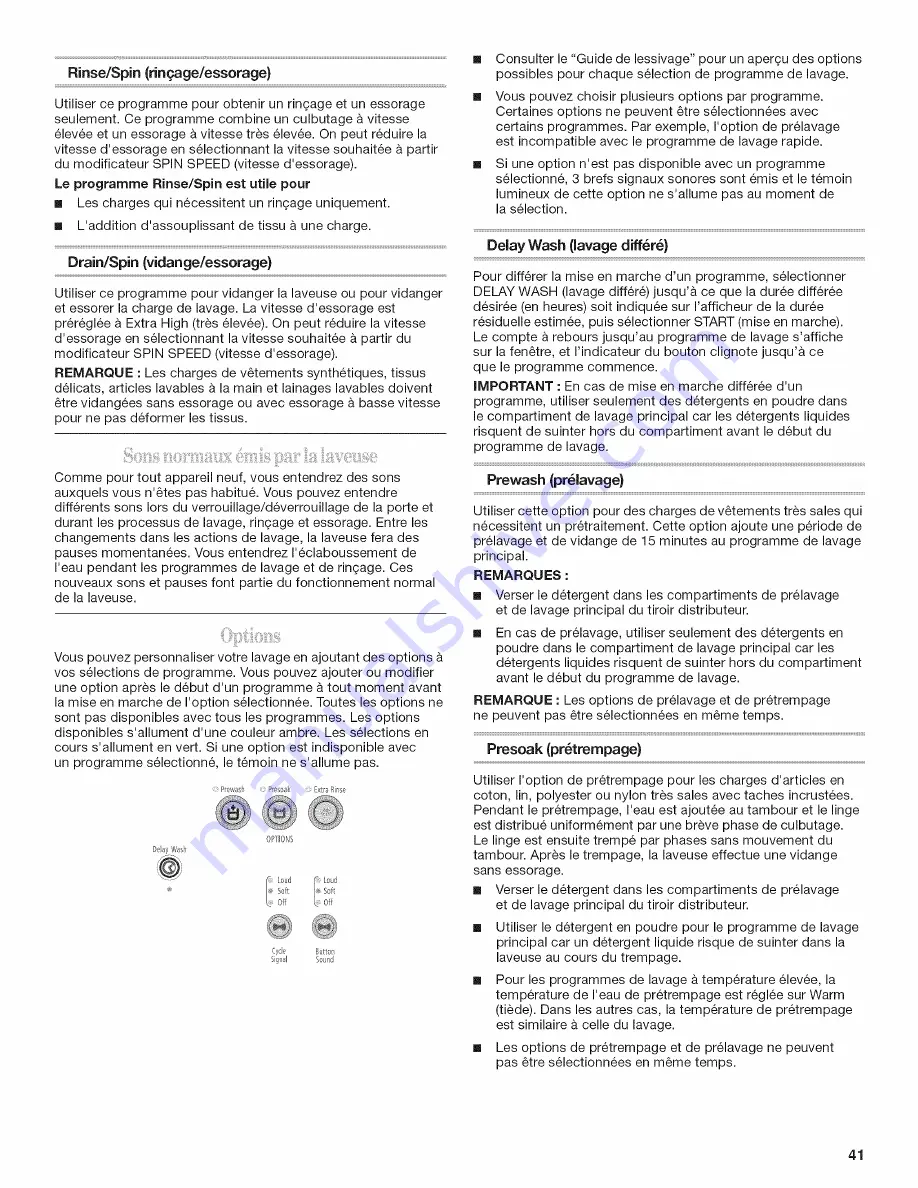 Whirlpool Duet WFW9400SB02 Use & Care Manual Download Page 41