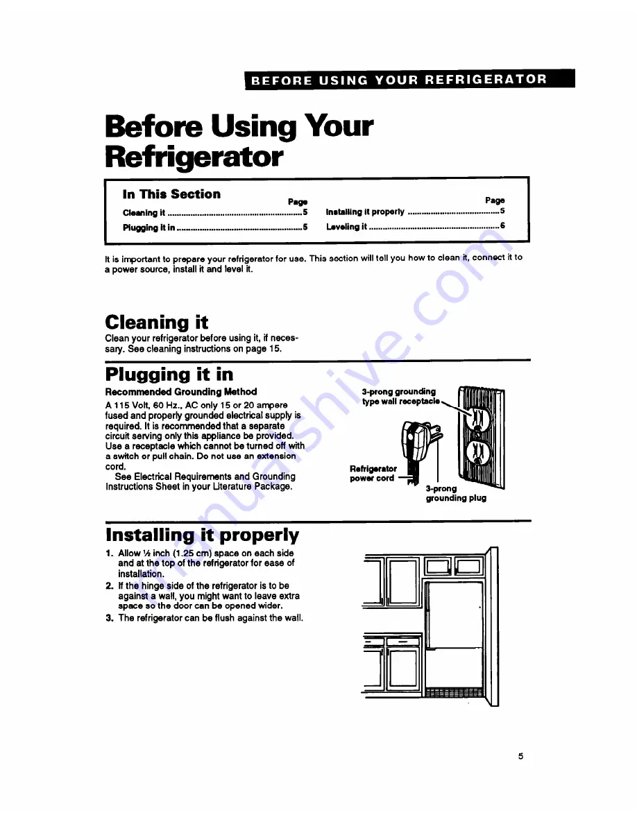 Whirlpool EB21DK Use And Care Manual Download Page 5