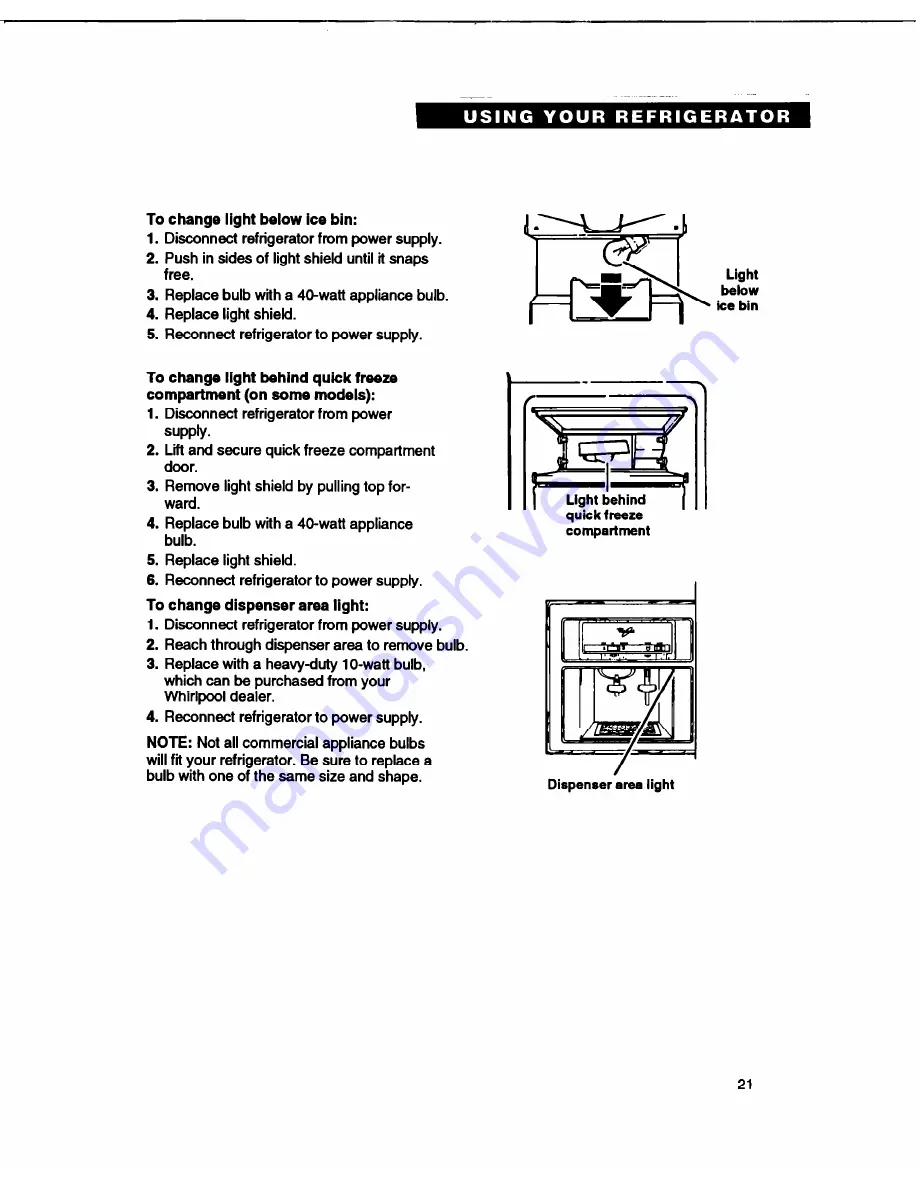 Whirlpool ED22DQ Use And Care Manual Download Page 21