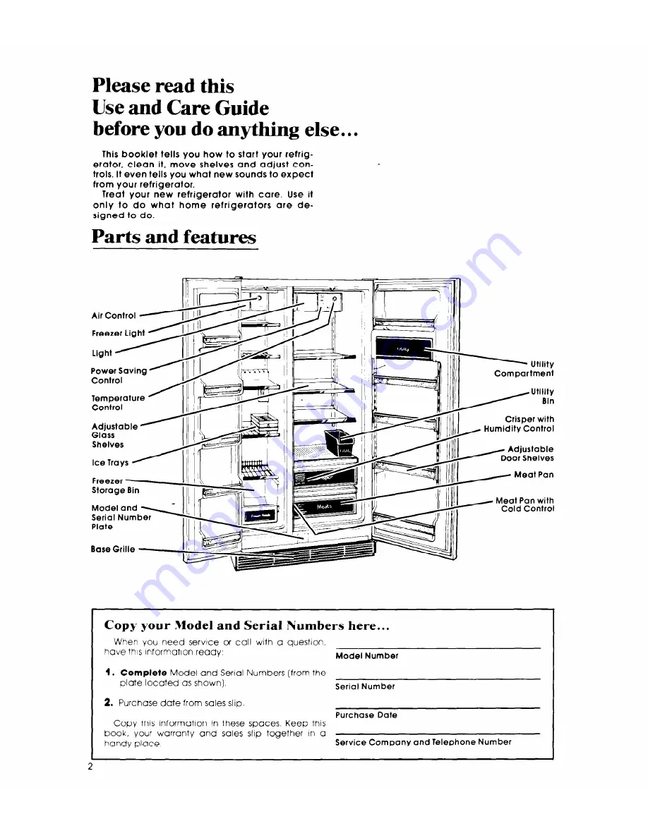 Whirlpool ED22MK Use & Care Manual Download Page 2