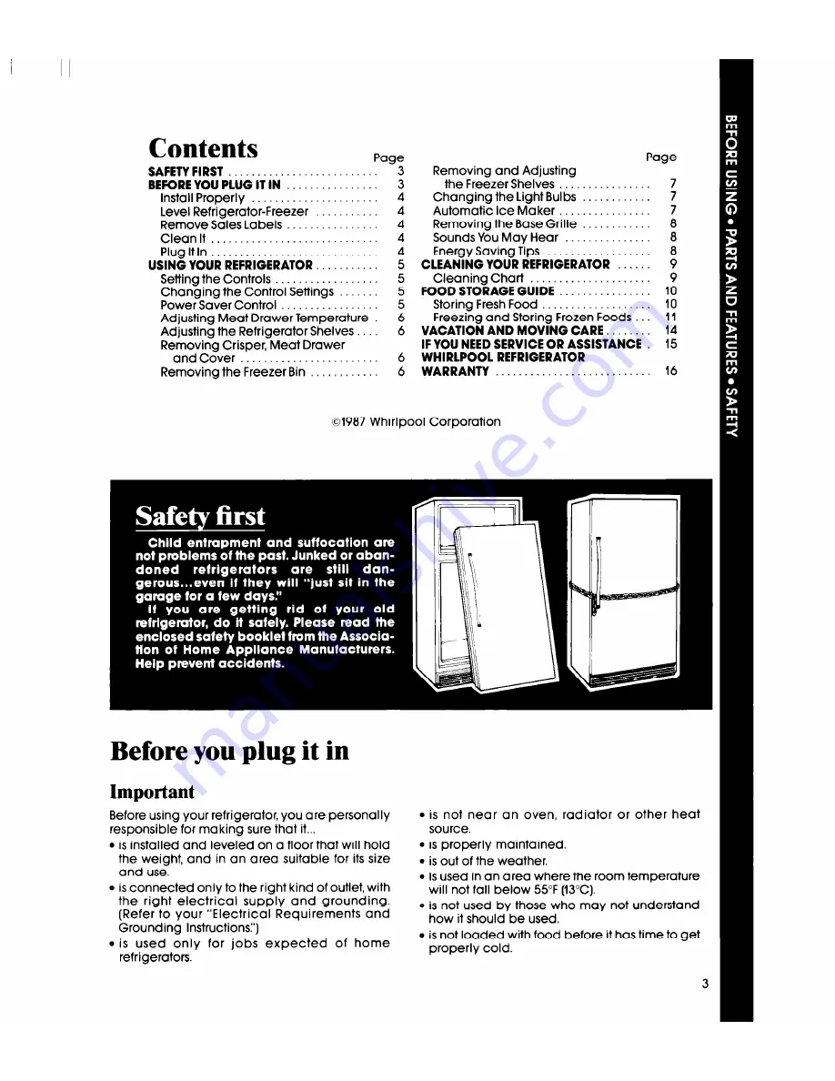 Whirlpool ED22PM Use & Care Manual Download Page 3