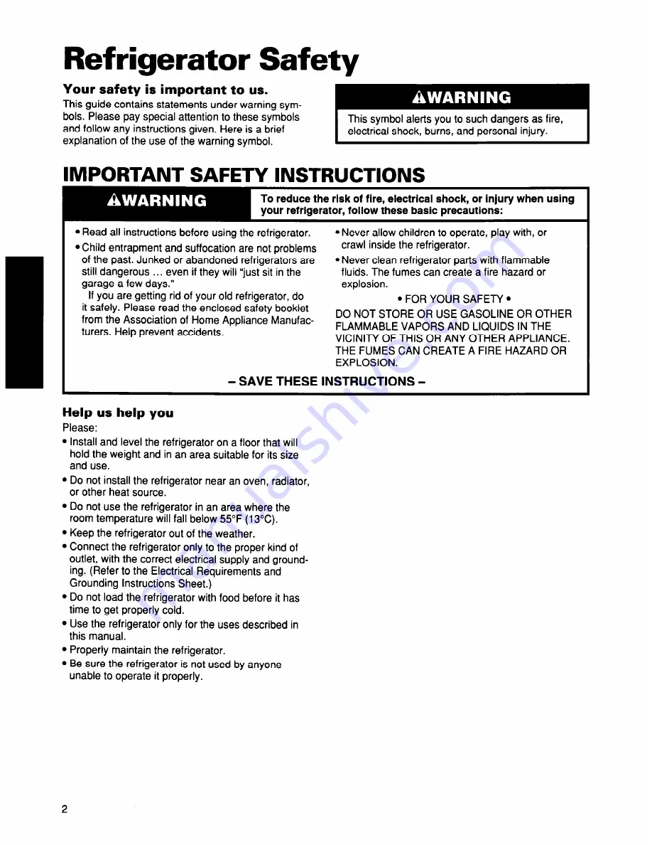 Whirlpool ED25DQXDB00 Use And Care Manual Download Page 3