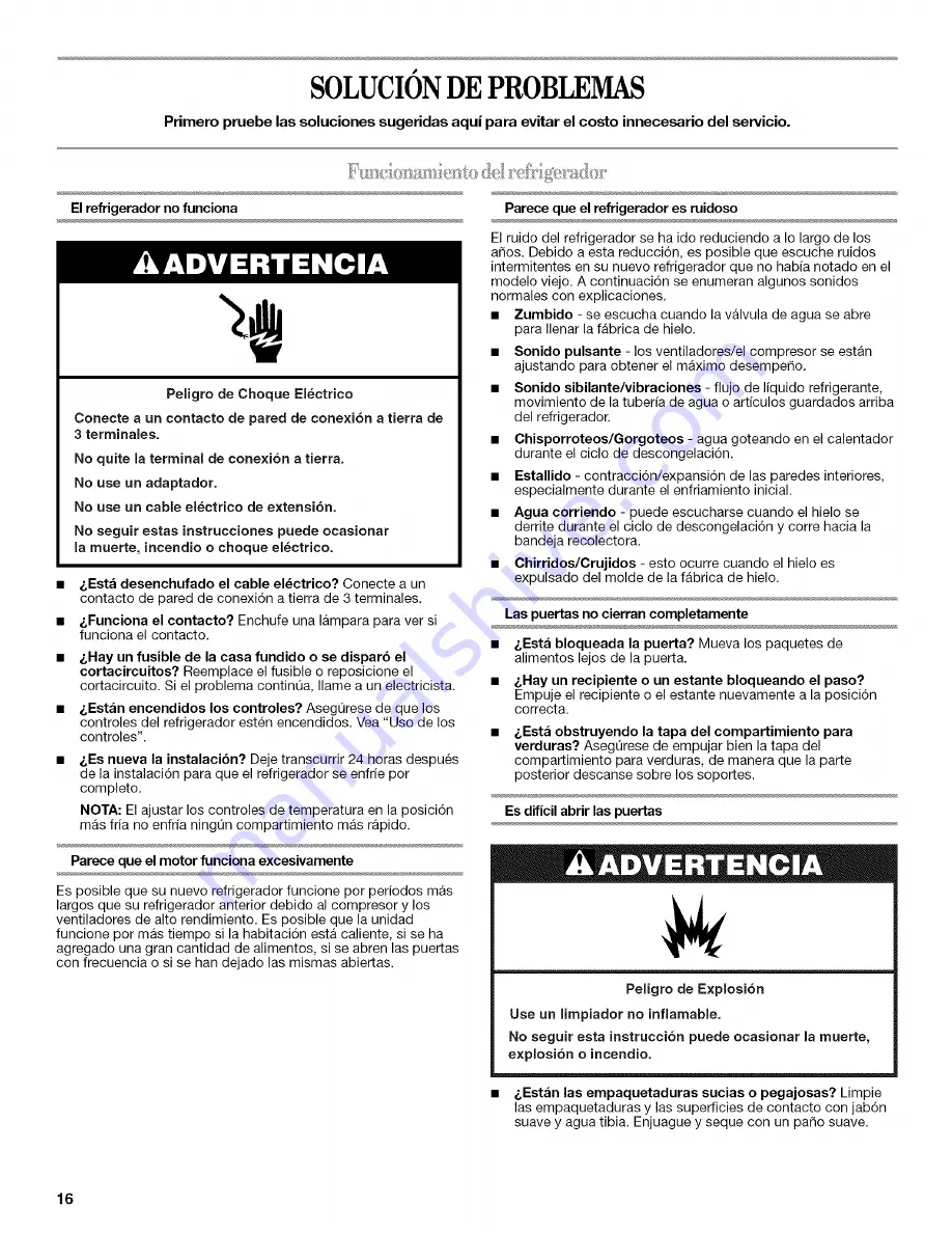 Whirlpool ED2HHKXTQ00 Use & Care Manual Download Page 16