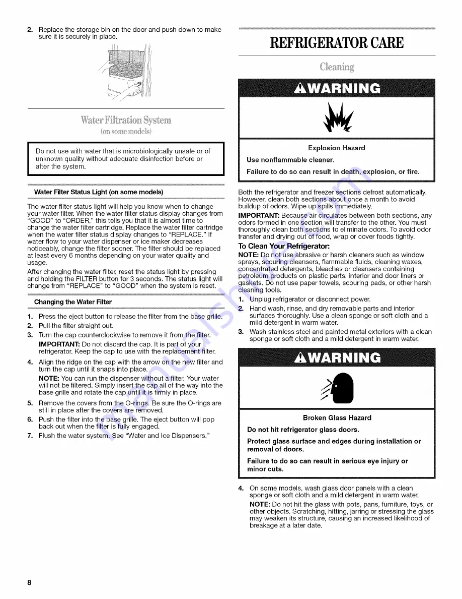 Whirlpool ED5FHAXVY - 25.3 cu. ft. Refrigerator User Instructions Download Page 8