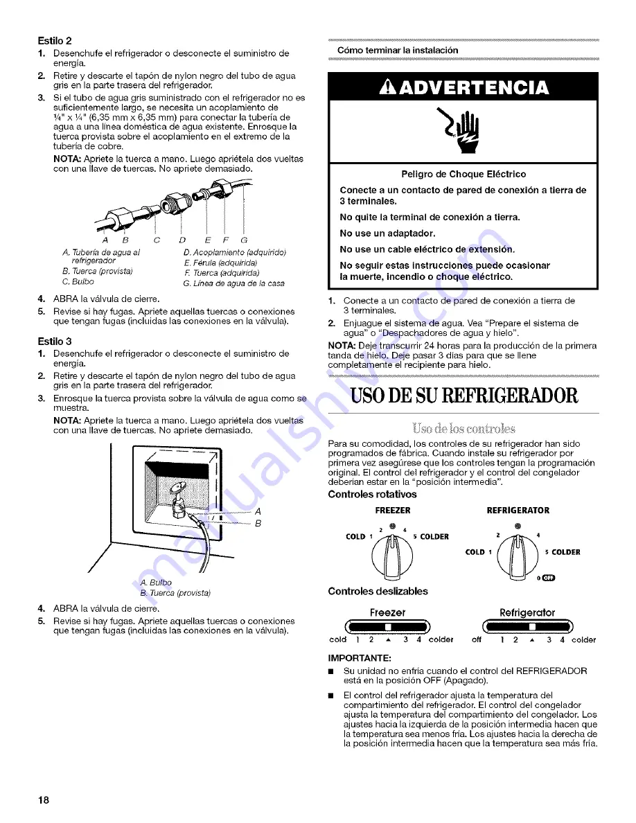 Whirlpool ED5LTAXVB01 Use & Care Manual Download Page 18