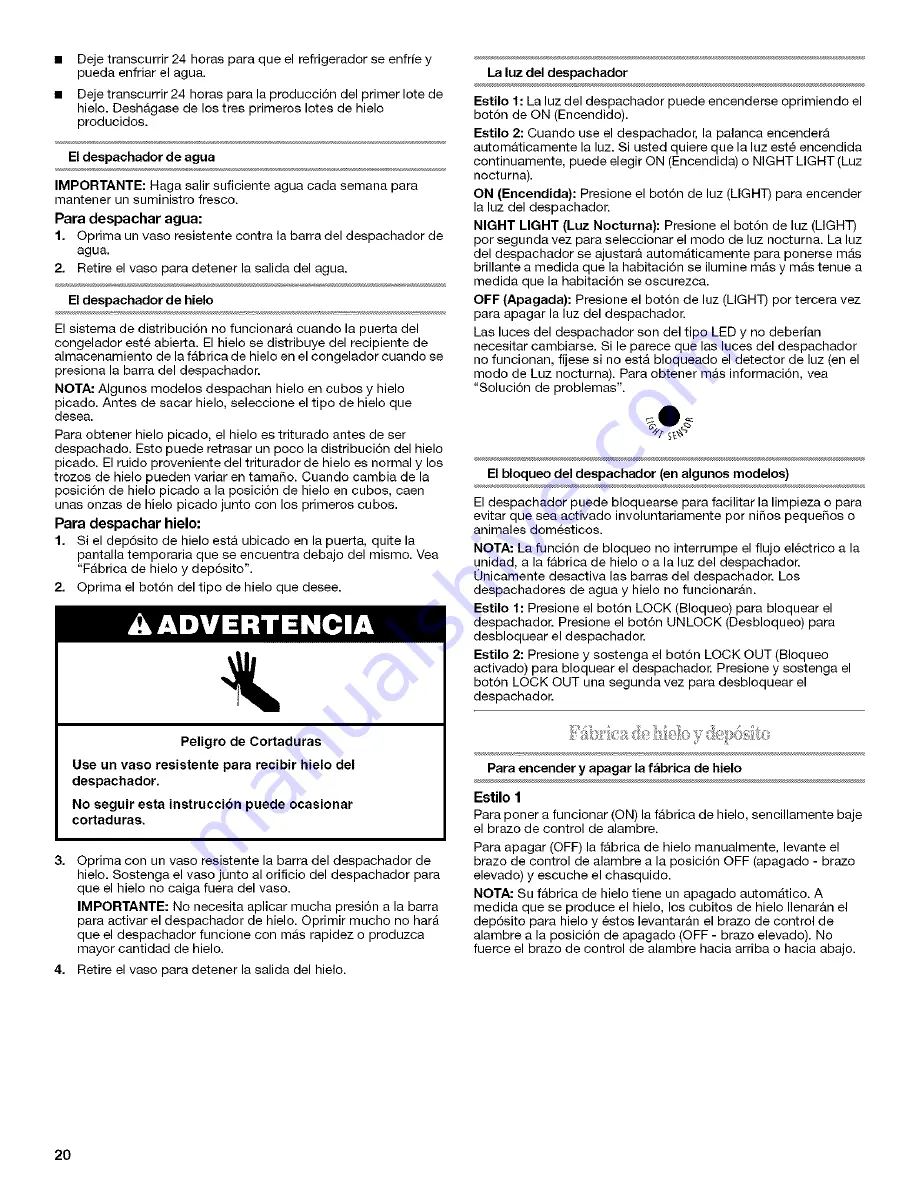 Whirlpool ED5LTAXVB01 Use & Care Manual Download Page 20