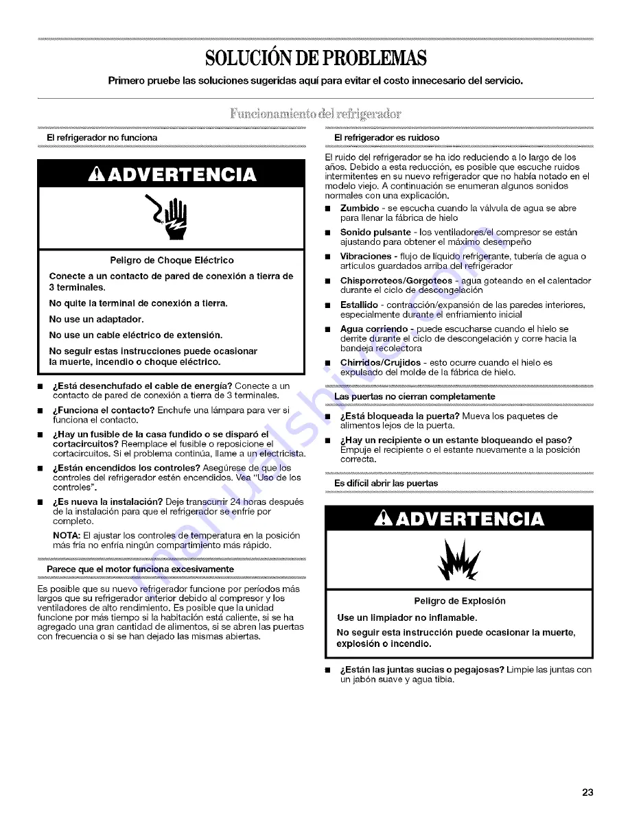 Whirlpool ED5LTAXVB01 Use & Care Manual Download Page 23