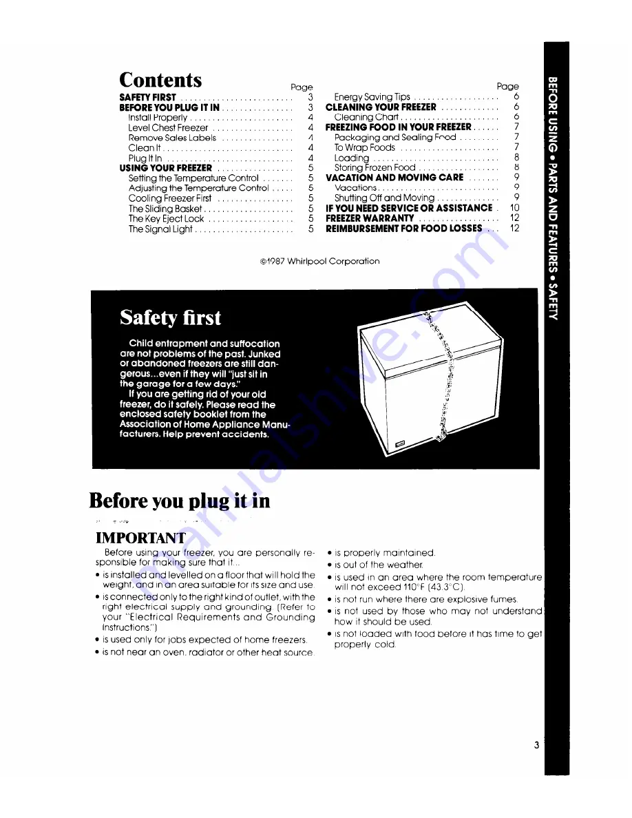 Whirlpool EH060F Use & Care Manual Download Page 3