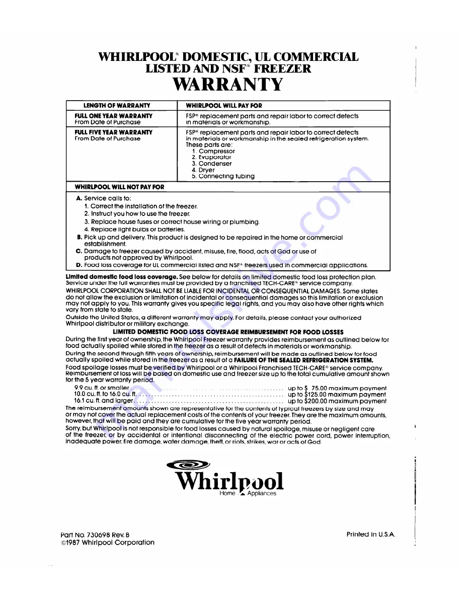 Whirlpool EH060F Use & Care Manual Download Page 12