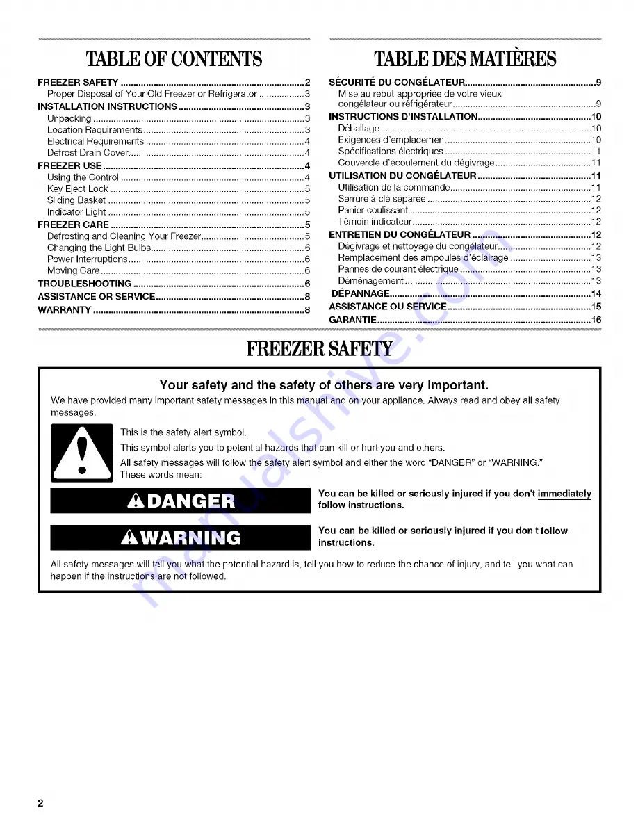 Whirlpool EH221FXRQ00 Use & Care Manual Download Page 2