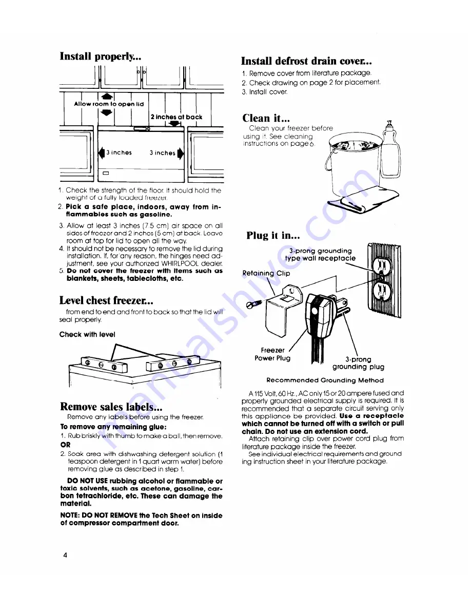 Whirlpool EH230F Use And Care Manual Download Page 4