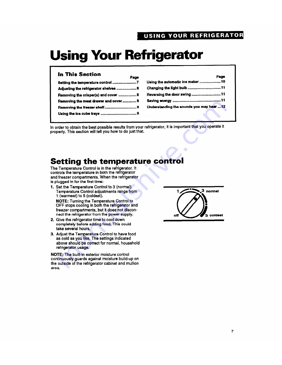 Whirlpool ET14JK Use And Care Manual Download Page 7