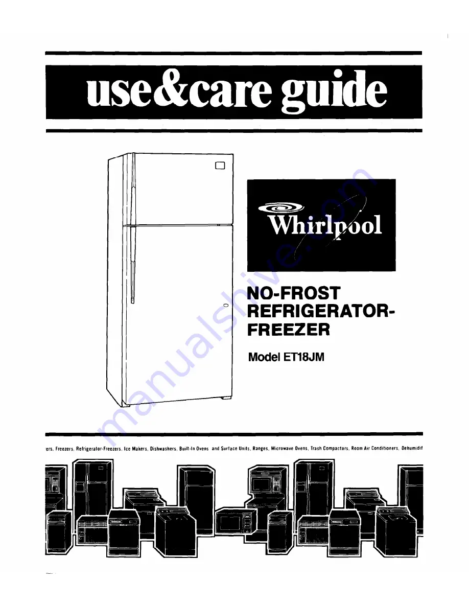 Whirlpool ET18JM Use And Care Manual Download Page 1