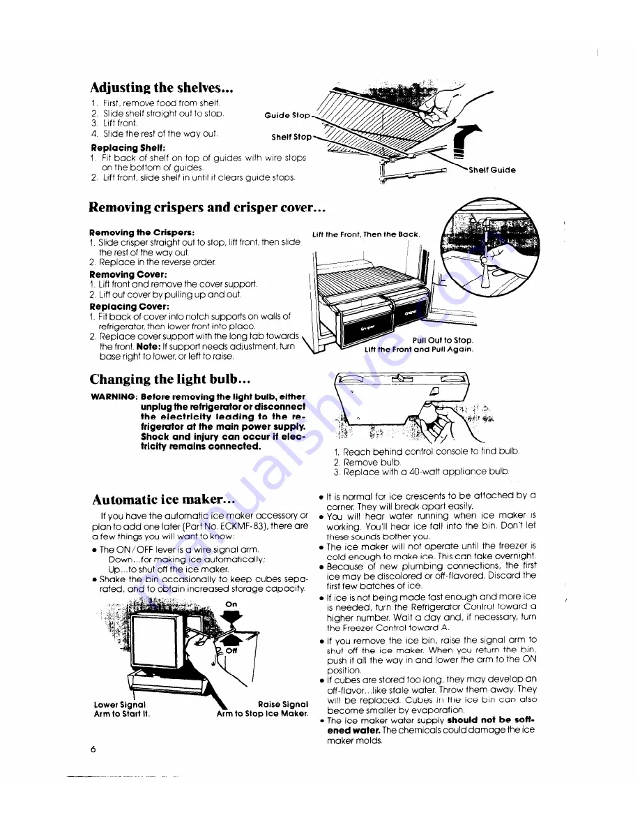 Whirlpool ET18JM Use And Care Manual Download Page 6