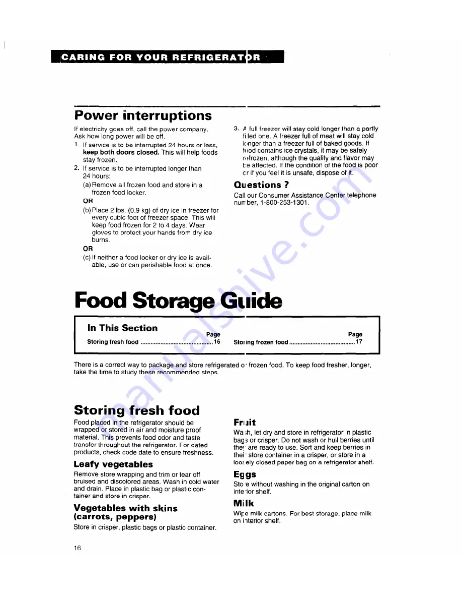 Whirlpool ET18LK Use And Care Manual Download Page 16