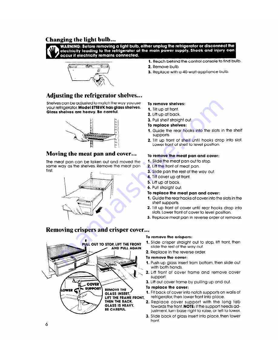 Whirlpool ET18VK Use & Care Manual Download Page 6