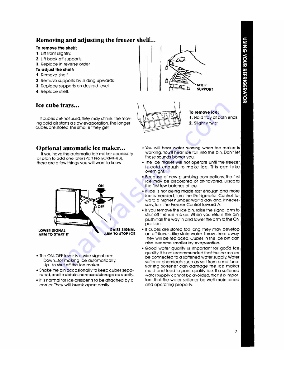 Whirlpool ET18VK Use & Care Manual Download Page 7