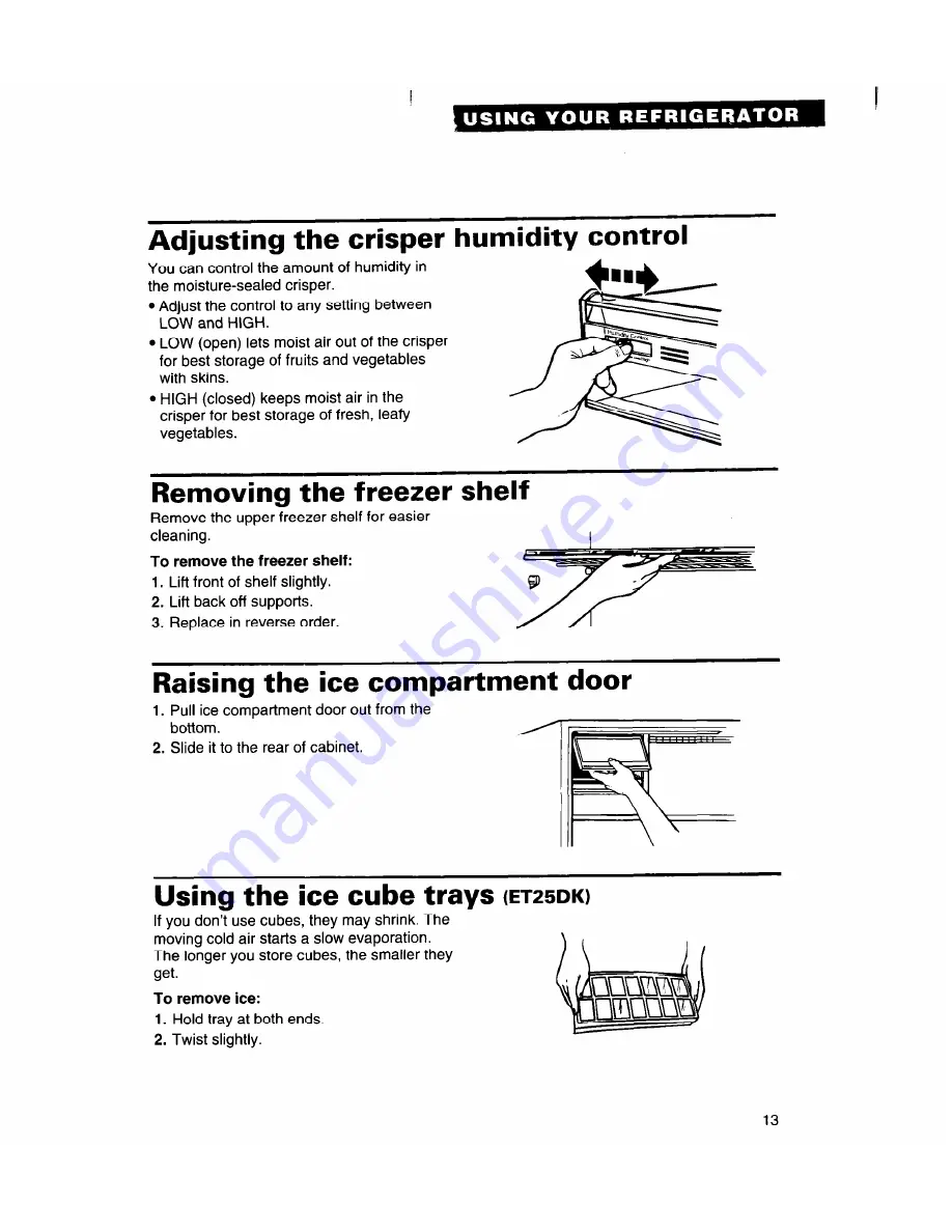 Whirlpool ET25DK Use And Care Manual Download Page 13